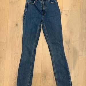 Abercrombie & Fitch Dark Blue Straight Leg Jeans 24 Curve Love